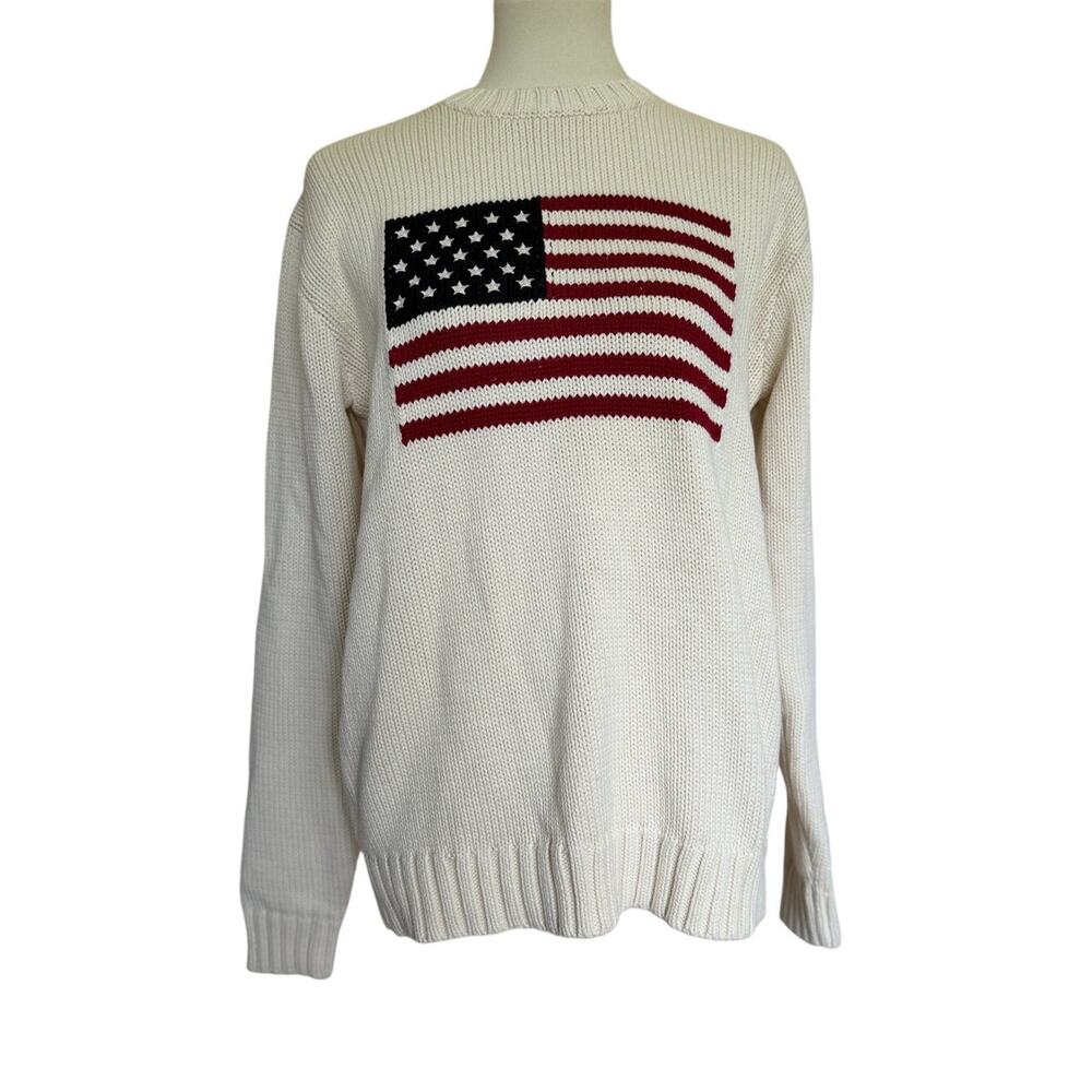 Brandy Melville Nico American Flag Sweater - Cream - One Size Regular